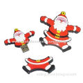 Eco-friendly PVC Santa Claus Cartoon Personalized USB Flash Drives, Customized Promotional Giveaways